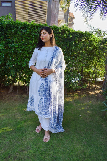 Hand Block Printed Kurta with dupatta