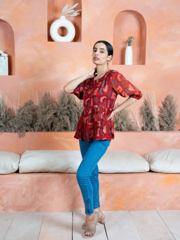 Ajrakh Print Top