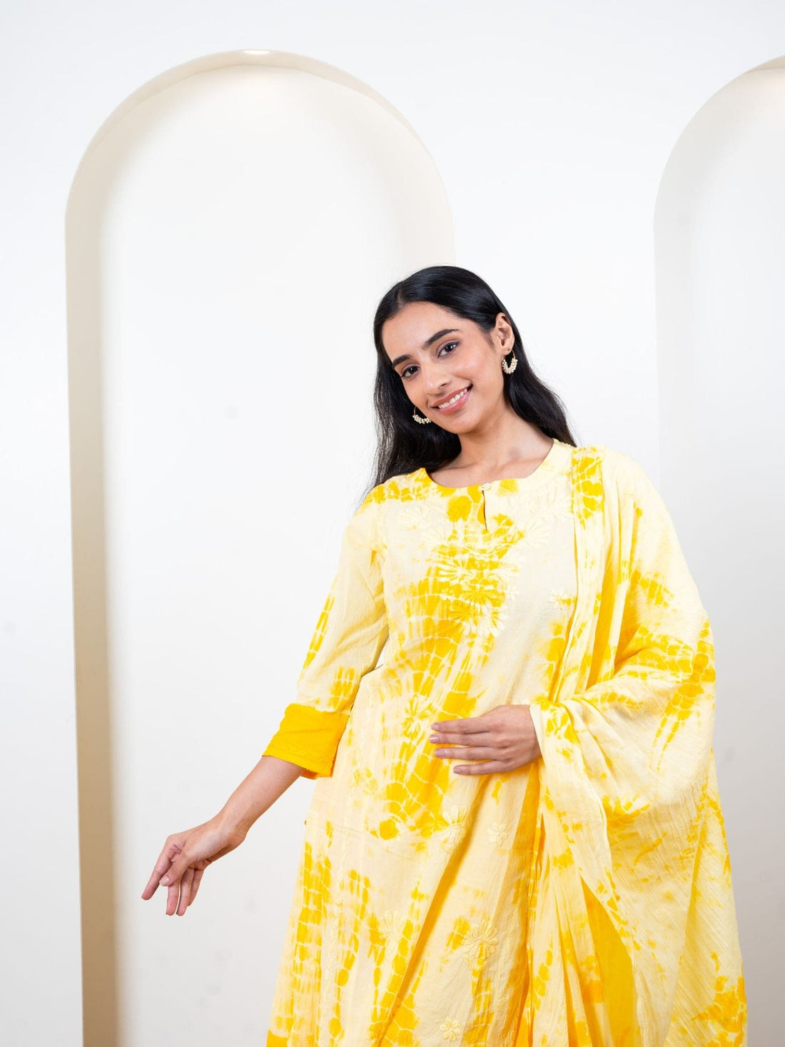 Hand Chikankari Pant Set with Dupatta