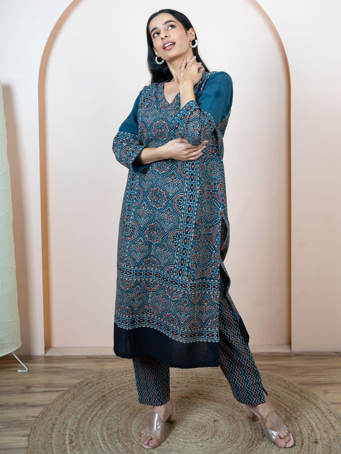 Hand Ajrakh Cotton Pant Set