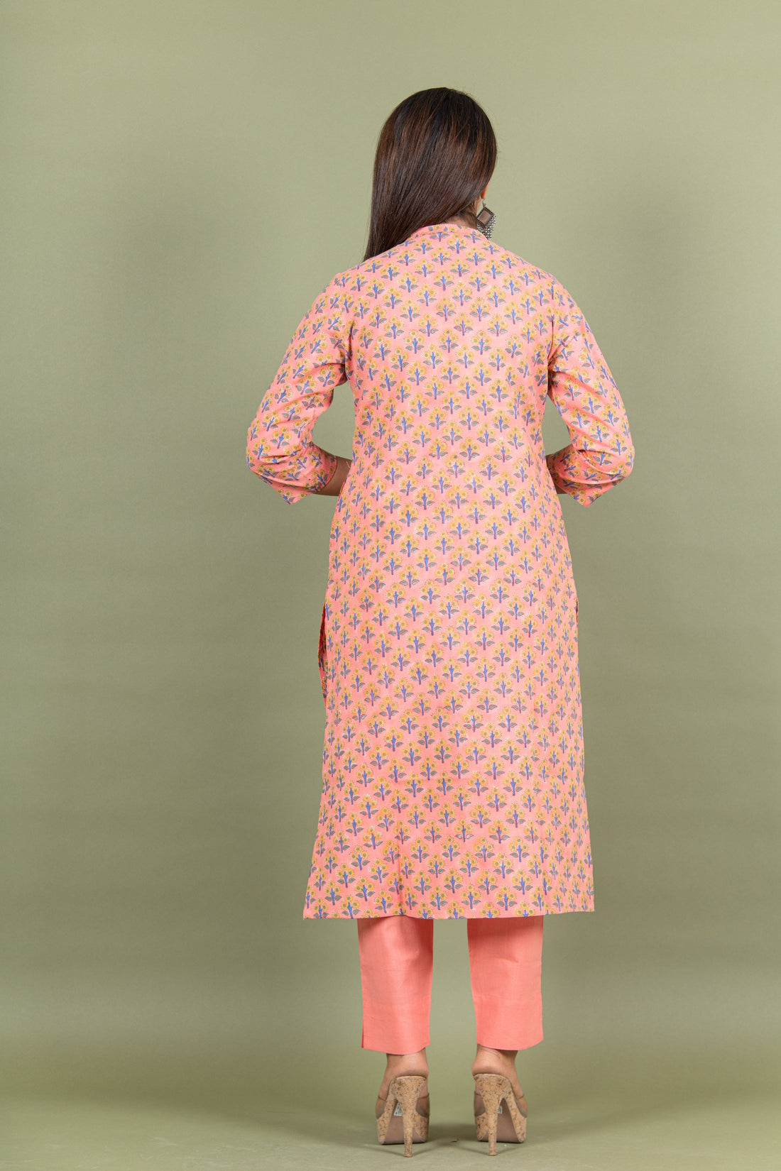 Hand Block Printed Kurta with pant and dupatta